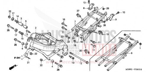 CARROSSERIE DE CHASSIS CBR600F4 de 2004